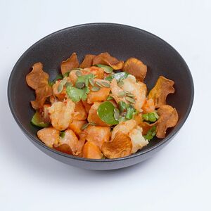 Батат с креветками