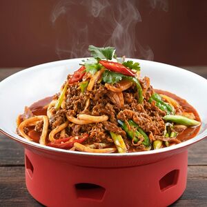 Острая телятина с зеленым перцем 