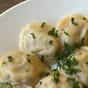 Вареники с картошкой и луком. Ручная лепка. Постные