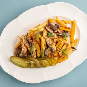 Картофель жареный с грибами