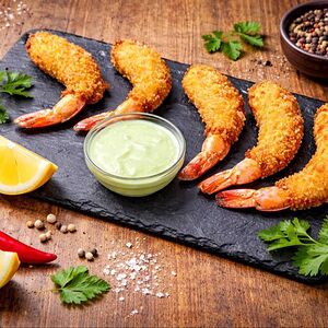 Креветки с соусом васаби