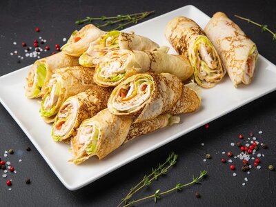6 блинных рулетов Цезарь