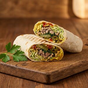 Шаурма С колбаской по-деревенски