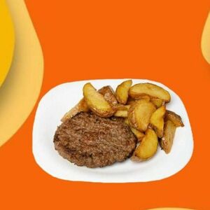 Домашняя котлета с картофельными дольками