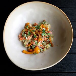 Оливье с опятами