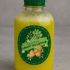 Թարմ քամած նեխուրի և նարնջի հյութ