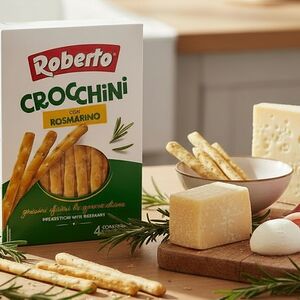 Палочки хлебные Гриссини Кроккини «Roberto» с розмарином. Италия.