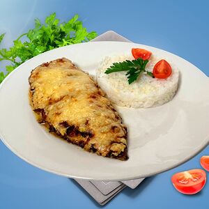 Скумбрия запеченная с рисом