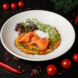 Драники с лососем