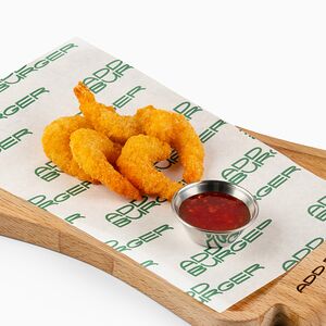 Тигровые креветки в панировке (5 шт.) с соусом сладкий Чили