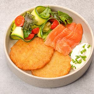 Драники с лососем