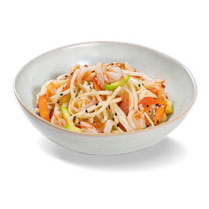 Лапша Удон с креветками и овощами