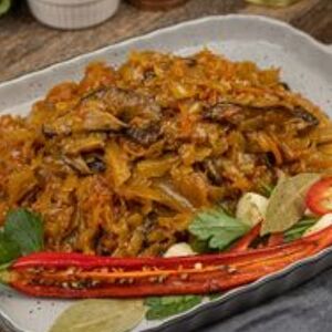 Капуста с грибами шиитаке