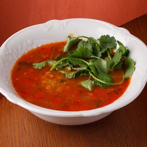 Суп из чечевицы с креветкой