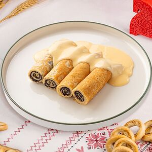 Блинчики с маком и ванильным соусом