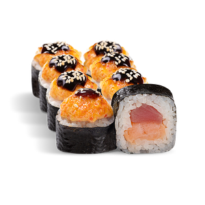 Ролл Вулкан с тунцом и лососем