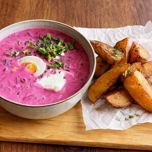 Холодник с запеченным картофелем