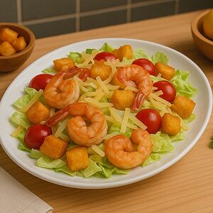 Салат Цезарь с креветками