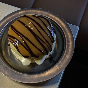 Панкейки с бананом и кремом сгущёнкой