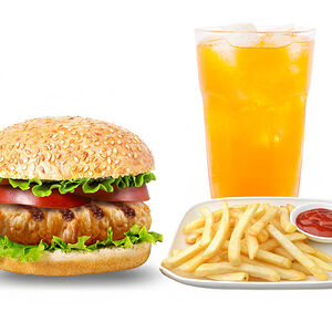 Чикен бургер + фри + напиток на выбор 0,5