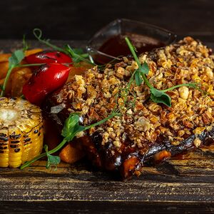 Свиные ребра в чесночно-горчичной глазури