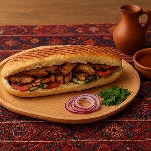 Гирос в багете с телятиной