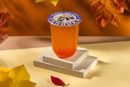 Бабл ти Облепиховый и шарики клубника