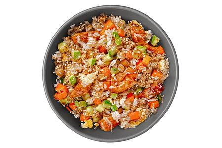 Тяхан с курицей и овощами