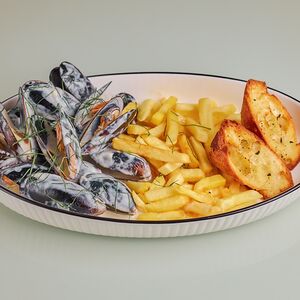 Мидии в сливочном соусе