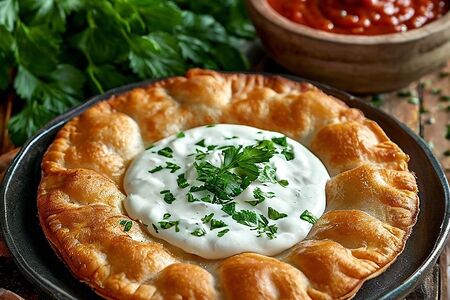 Пирог-чебурек с пеперони