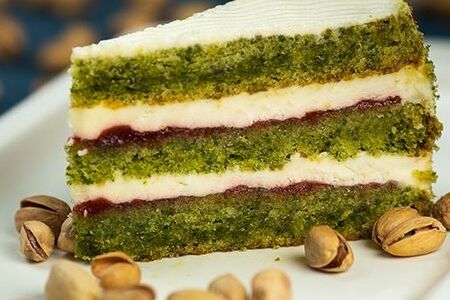 Торт Фисташковый с малиной