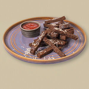 Гренки из бородинского хлеба с пармезаном