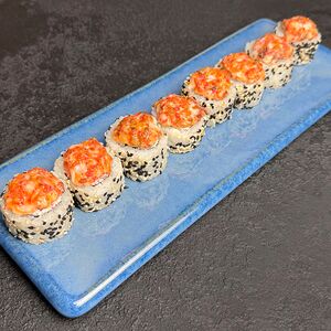 Запеченный с лососем и снежным крабом