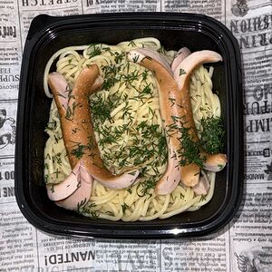 Спагетти с сосисками 