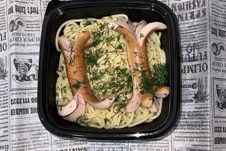 Спагетти с сосисками 