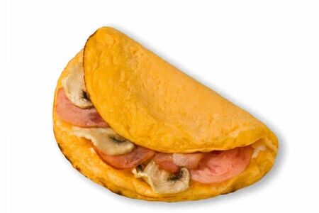 Омлет с ветчиной и грибами