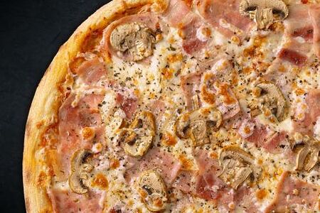 Мясная с грибами 30 см (тонкое тесто)