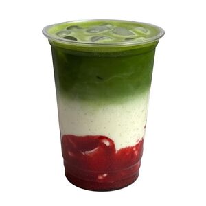 Матча-латте с малиной