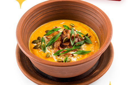 Крем-суп из тыквы с беконом