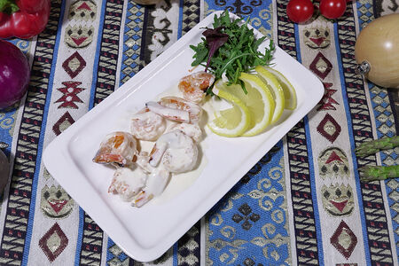 Тигровые креветки в сливочном соусе