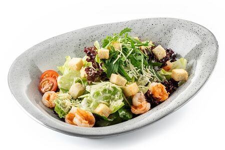 Салат Цезарь с креветками