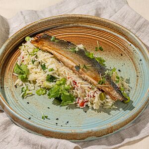 Скумбрия унаги с рисом басмати