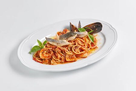 Спагетти с морепродуктами