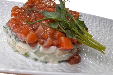 Салат Оливье с лососем 140гр