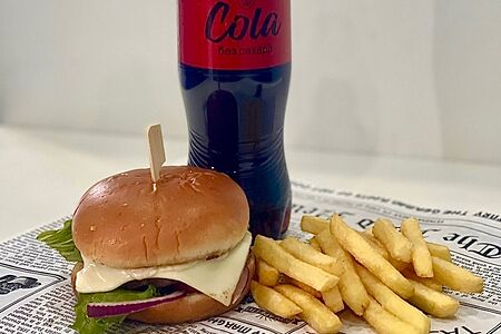 Комбо греческий бургер (курица)