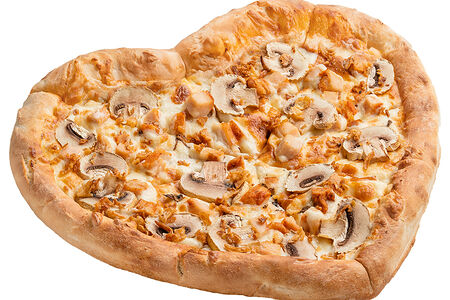 Пицца-сердце Курица с грибами