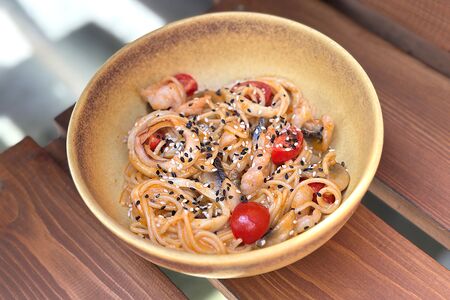 Паста Том Ям с морепродуктами