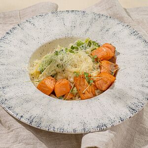 Спагетти с лососем