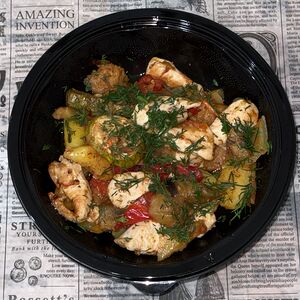 Жаркое с куриным филе и овощами