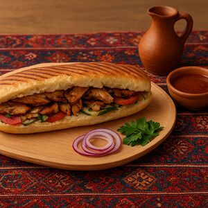 Гирос в багете со свининой